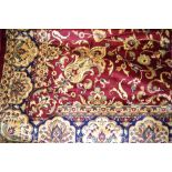 Red ground Kashan pattern machine woollen carpet, 2.