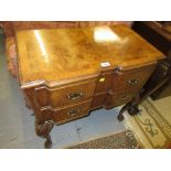20th Century burr walnut two drawer chest having crossbanded top,