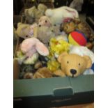 Large quantity of various modern teddy bears