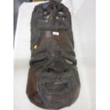 Large African carved hardwood mask,