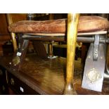 20th Century camel seat stool having silver studded decoration,