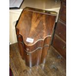 George III mahogany serpentine fronted knife box with hinged cover (a/f - interior removed)