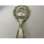 Chester silver hand mirror,