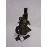 Chandler and Fisher Limited brass and black Japanned microscope