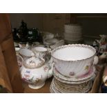 Quantity of late Dresden and Dresden style floral decorated teaware