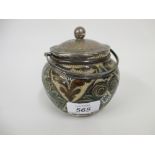Doulton Lambeth stoneware preserve jar with etched stylised decoration