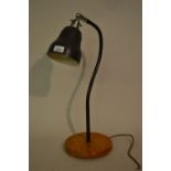 1940's Industrial Machinist Anglepoise lamp mounted on circular oak base