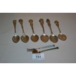 Group of six various American sterling silver souvenir spoons,