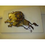 20th Century modern cut steel wall plaque of a bison