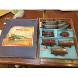 Hornby 0 gauge passenger train set in original box together with a Balyna football game