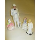 Group of five various Royal Doulton figures, ' Sir Winston Churchill ', ' Ruby ', ' Lucky ',