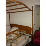 Reproduction beechwood four poster bedstead