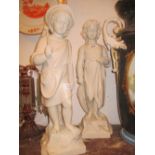 Pair of large 19th Century Copeland Parian figures after Edgar C.