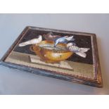 Early 19th Century Italian micro mosaic panel depicting doves drinking from a bowl, approximately 1.