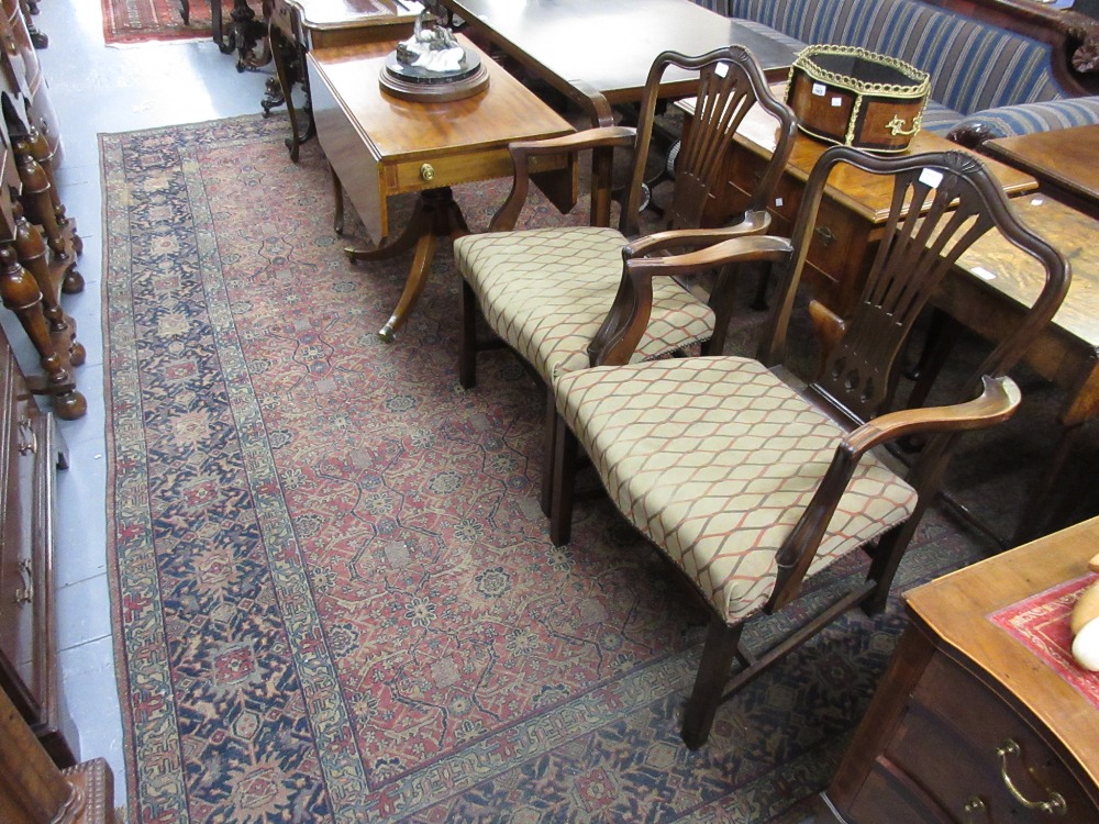 Large antique Feraghan rug having red and blue ground with all-over floral design and multiple - Image 2 of 4