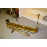 19th Century pierced brass fender,