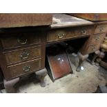 Early 20th Century figured walnut and crossbanded desk,