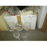 Set of six Royal Doulton wine glasses and miscellaneous other good quality cut glass drinking