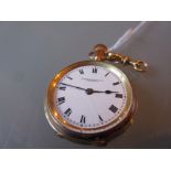 10ct Yellow gold crown wind fob watch,