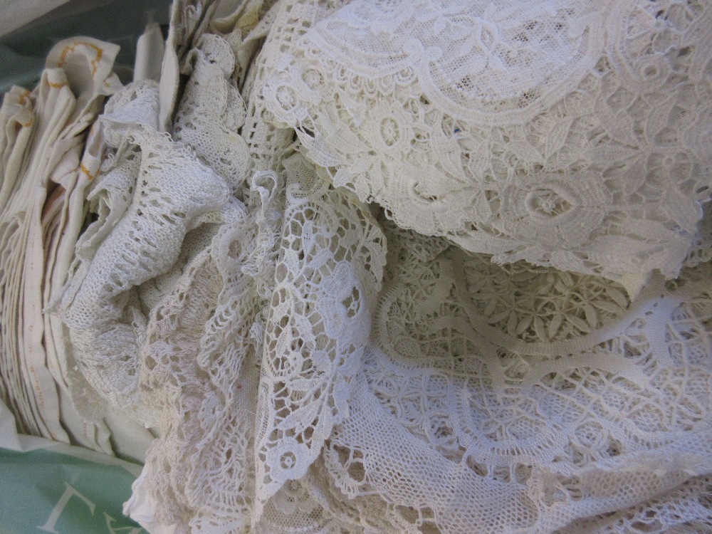 Quantity of various crochet and other table linen