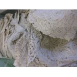 Quantity of various crochet and other table linen