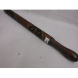 19th Century painted wooden truncheon inscribed St.