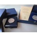 Group of five various boxed silver medallions