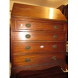 Small late 19th or early 20th Century mahogany bureau,