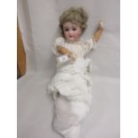 Max Handwerck, bisque head doll with sleeping eyes and open mouth with four teeth,