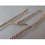 9ct Gold Albert watch chain with bar and clip