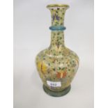 Moser Bohemian glass carafe / decanter with all-over floral enamelled decoration with coloured