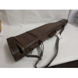 Brown leather leg of mutton gun case