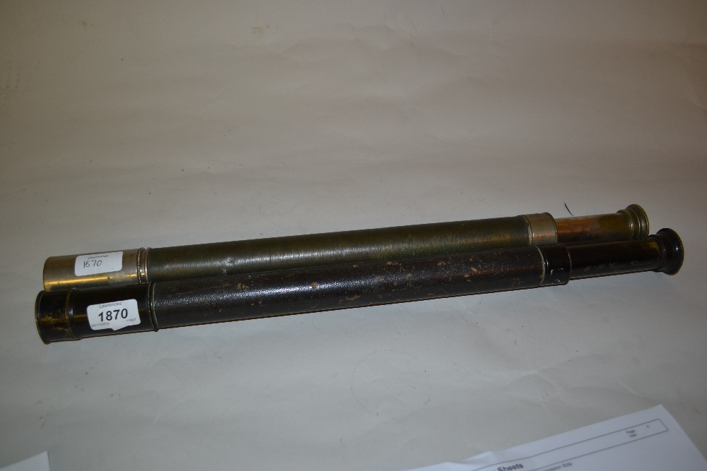 Early 20th Century silvered brass two section telescope by Cary, - Image 2 of 2