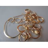 Collection of various 9ct gold earrings,