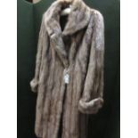 Ladies three quarter length mid brown fur coat