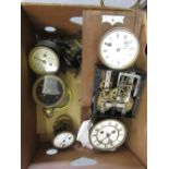 Six various early clock movements and some accessories