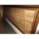 Large gilt framed French machine woven tapestry