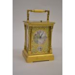 Good quality French gilt brass carriage clock,