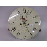 Eight day longcase clock movement, the 14in circular painted dial signed Sam Ashburn,
