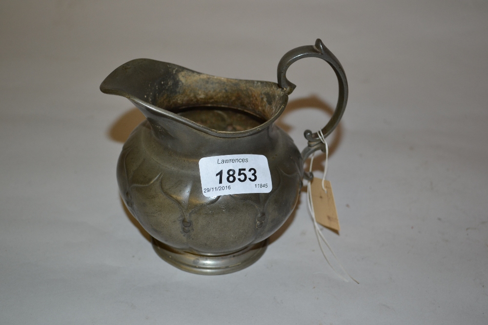 Small 19th Century pewter milk jug, marked R. Broadhead and Co. - Image 2 of 2