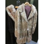 Ladies three quarter length light coloured fur coat,