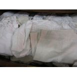 Three bags of various linen including: doilies,