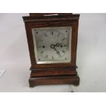 Small 19th Century rosewood cased four glass library clock,