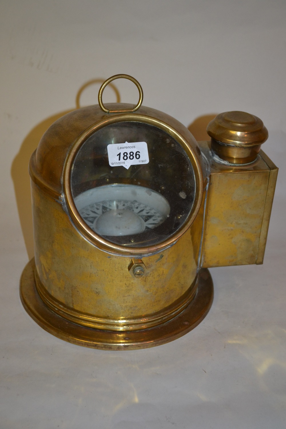 Ships brass cased binnacle compass - Image 2 of 2