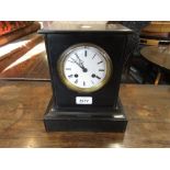 19th Century black slate two train mantel clock