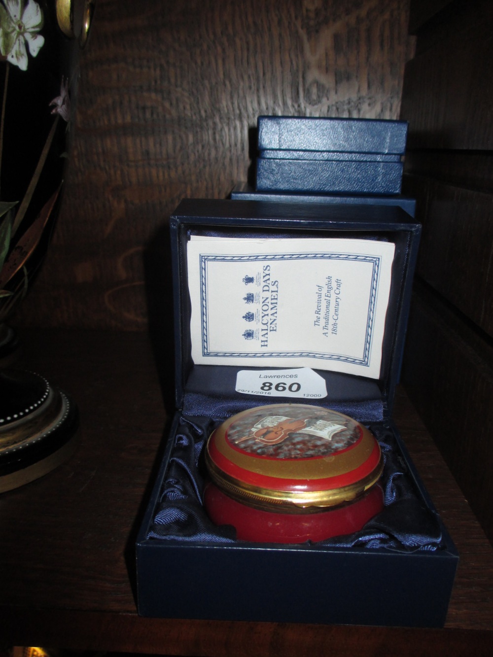 Two boxed Halcyon Days enamel boxes,