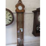 19th Century oak cased Admiral Fitzroy barometer / thermometer,