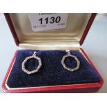 Pair of silver marcasite set drop earrings