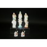 ROYAL WORCESTER CANDLE EXTINGUISHERS 8 models including, Budge (1976), Mandarin (2) (1977), Japanese