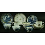 A COLLECTION OF CAUGHLEY TEA AND COFFEE WARES c. 1780 - 1790 in a variety of patterns (parcel).